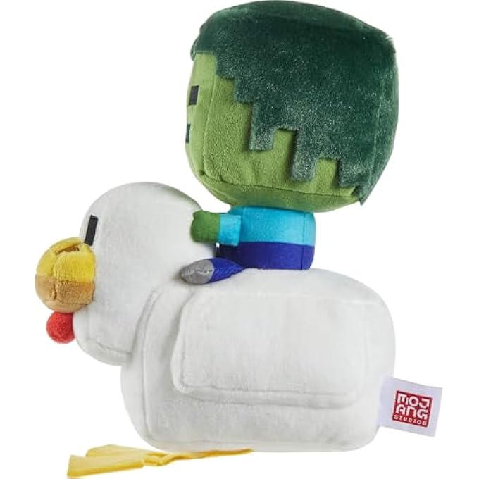 MINECRAFT PLUSH ZOMBIE CHICKEN JOCKEY TOY, COLLECTIBLE STUFFED ANIMAL, 8-INCH SOFT DOLL INSPIRED BY VIDEO GAME CHARACTER​​ - Image 4